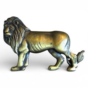 Vintage Majestic Bronze-Toned Lion Brooch Pin